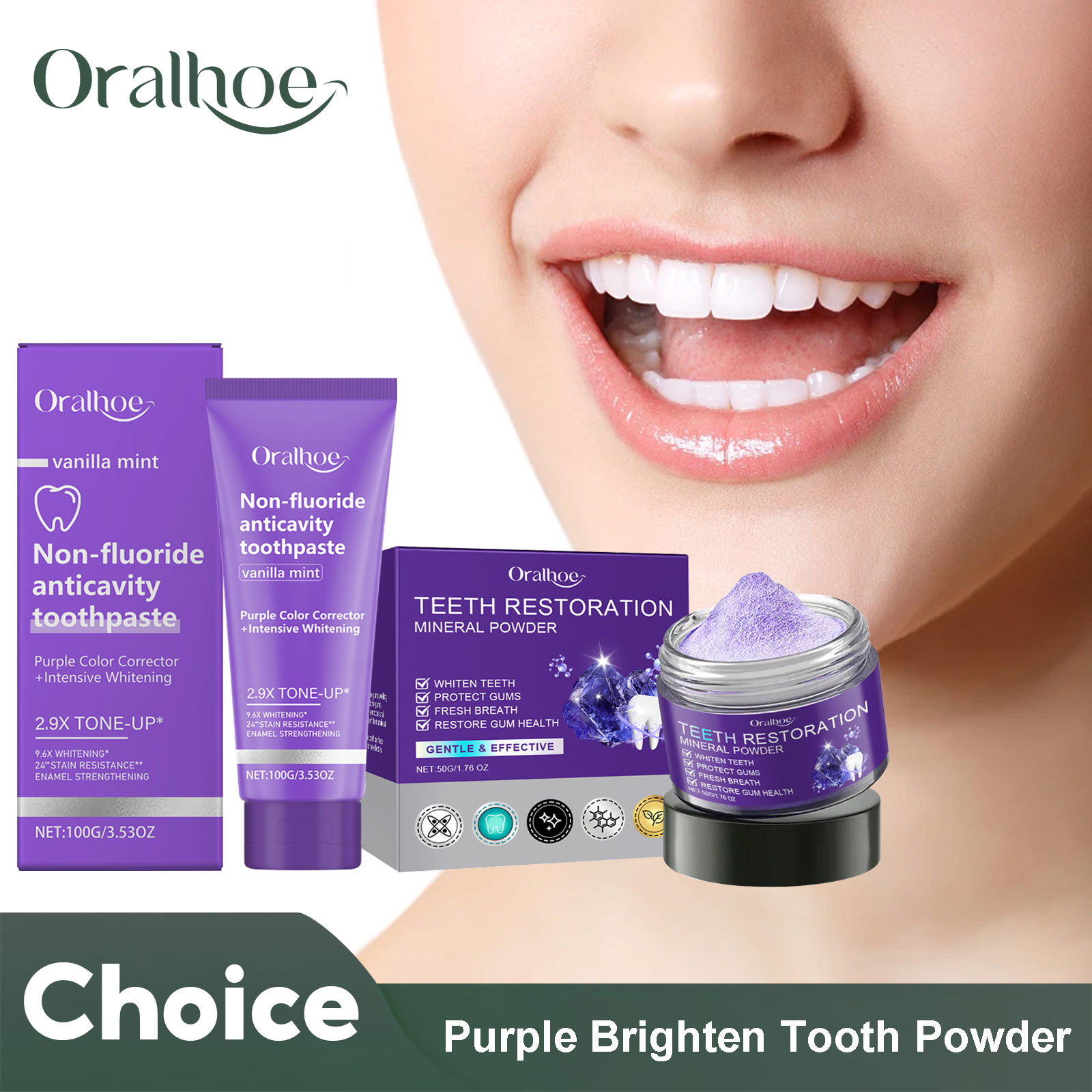 Teeth Whitening Natural - Poudre de nappode pour la domination