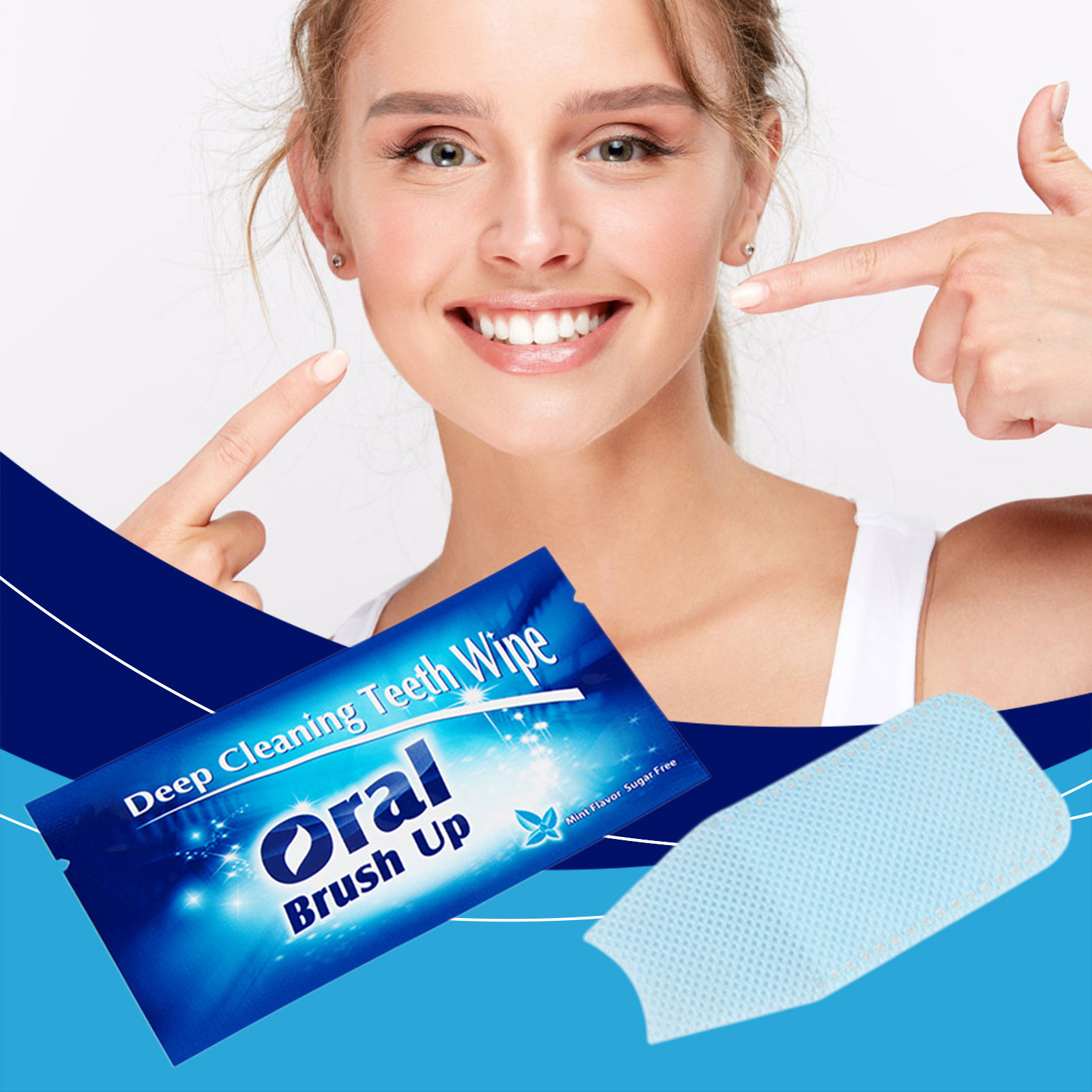 Teeth Whitening Quick - Lingette dentaire jetable Portable, manchon de