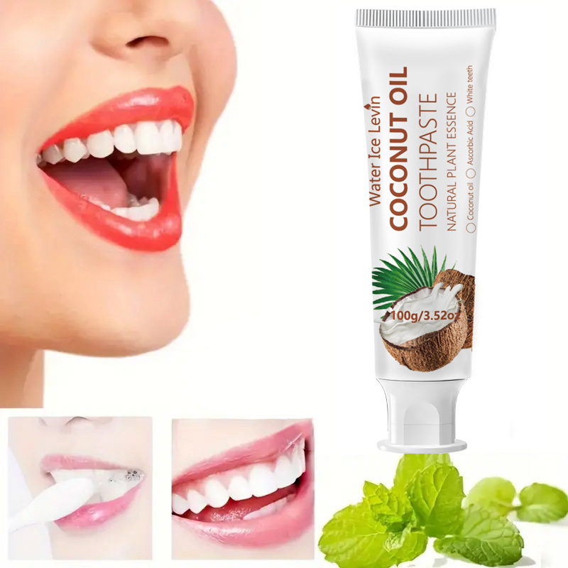 Teeth Whitening Essence - Dentifrice à l'huile de coco 100g,